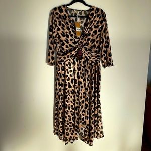 NWT Jolie Moi Knot Front Animal Print Maxi Dress, Size 18
